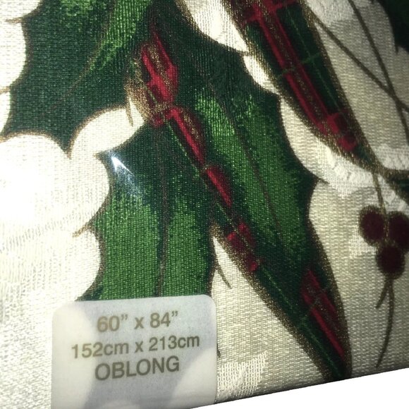 old stock (brand new in pkg) Lenox Christmas Holiday Nouveau 60x84" Tablecloth - Picture 4 of 6